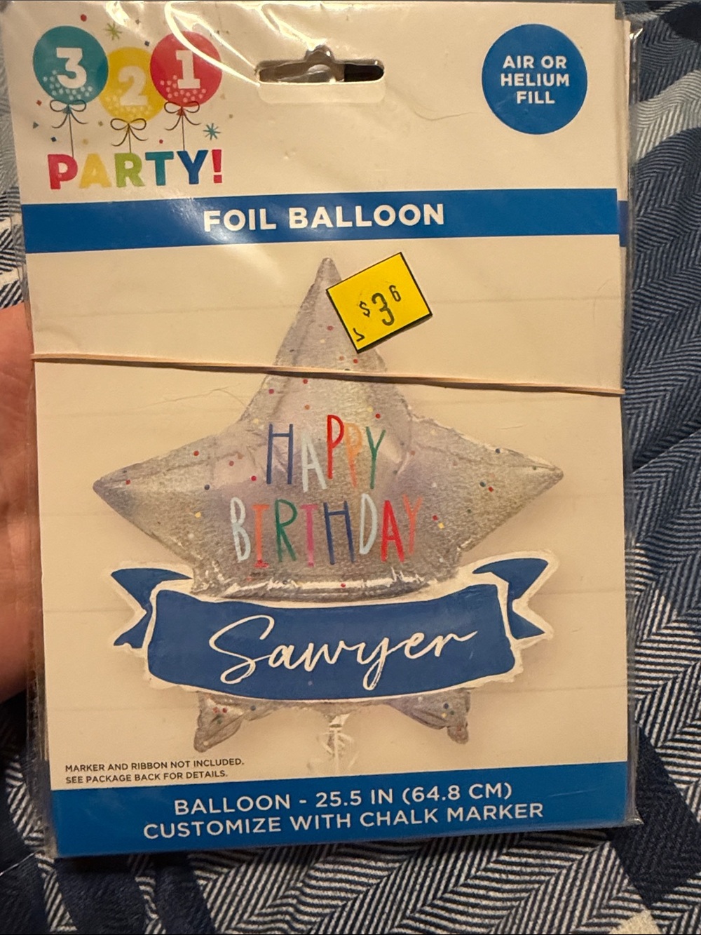 Foil Star 'Happy Birthday' Balloon - Silver